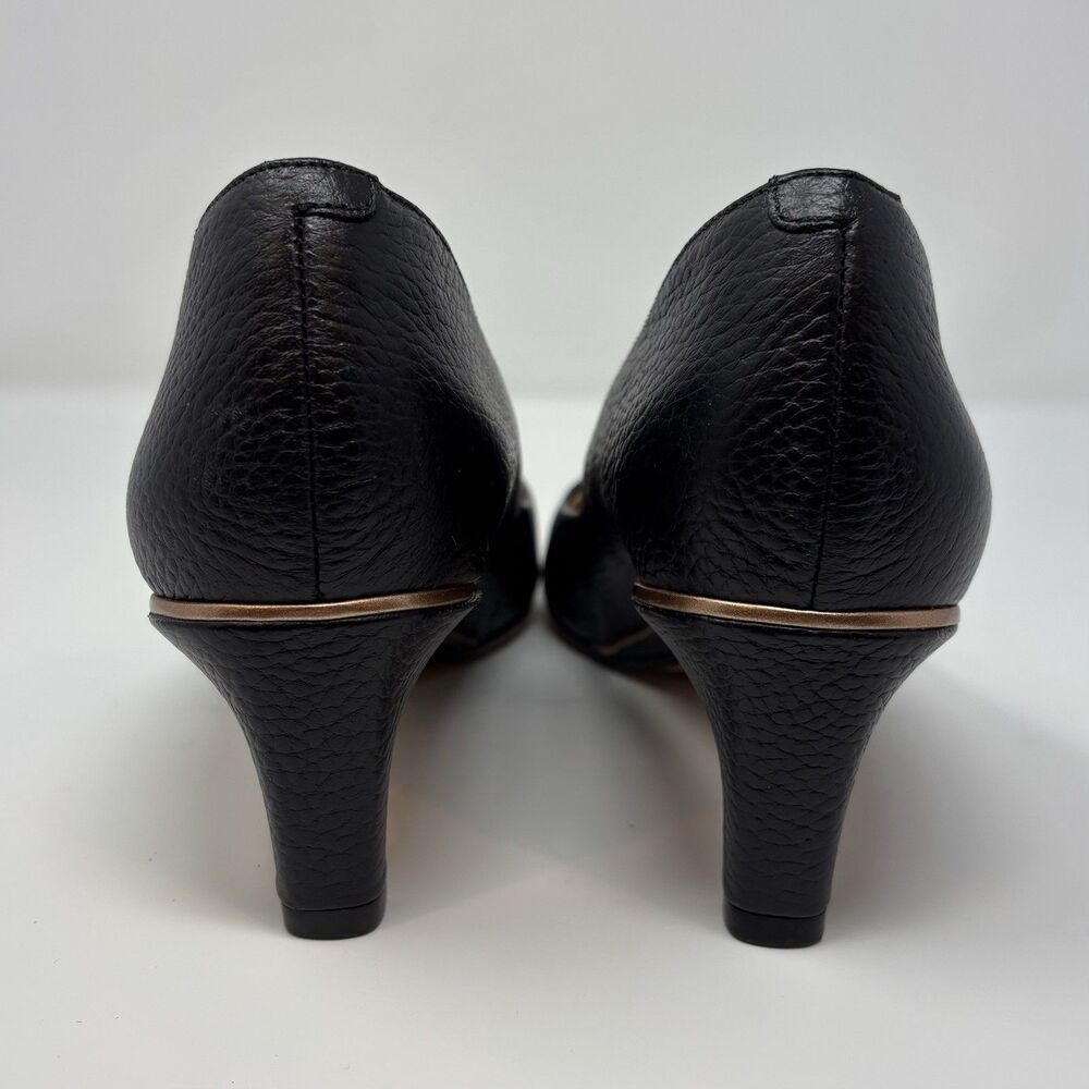Clarks Cushion Plus Black Leather Pointed Toe Heels Women's Shoes 8 M - Picture 4 of 7